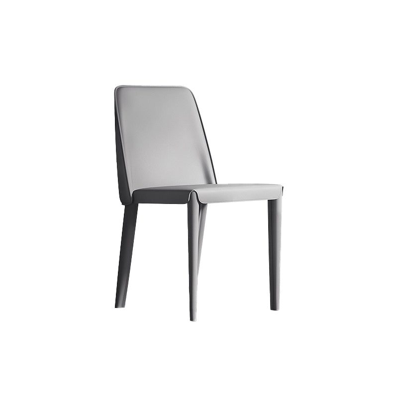 Chaises de salle à manger en cuir contemporaines, chaise à dossier solide sans accoudoirs pour cuisine
