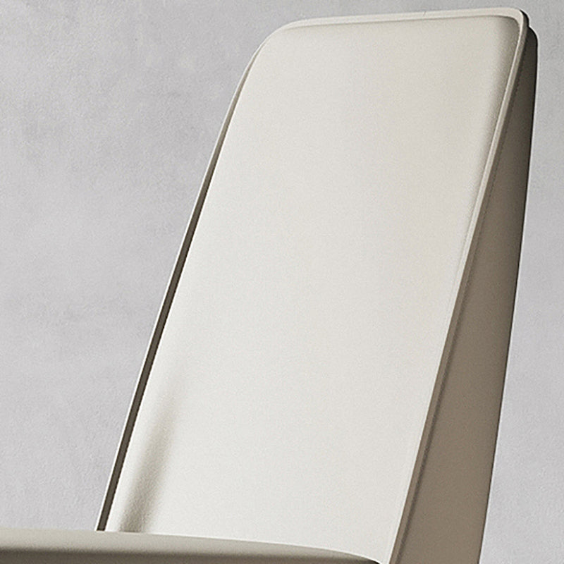 Sillas de comedor de cuero contemporáneas, silla con respaldo sólido sin brazos para cocina