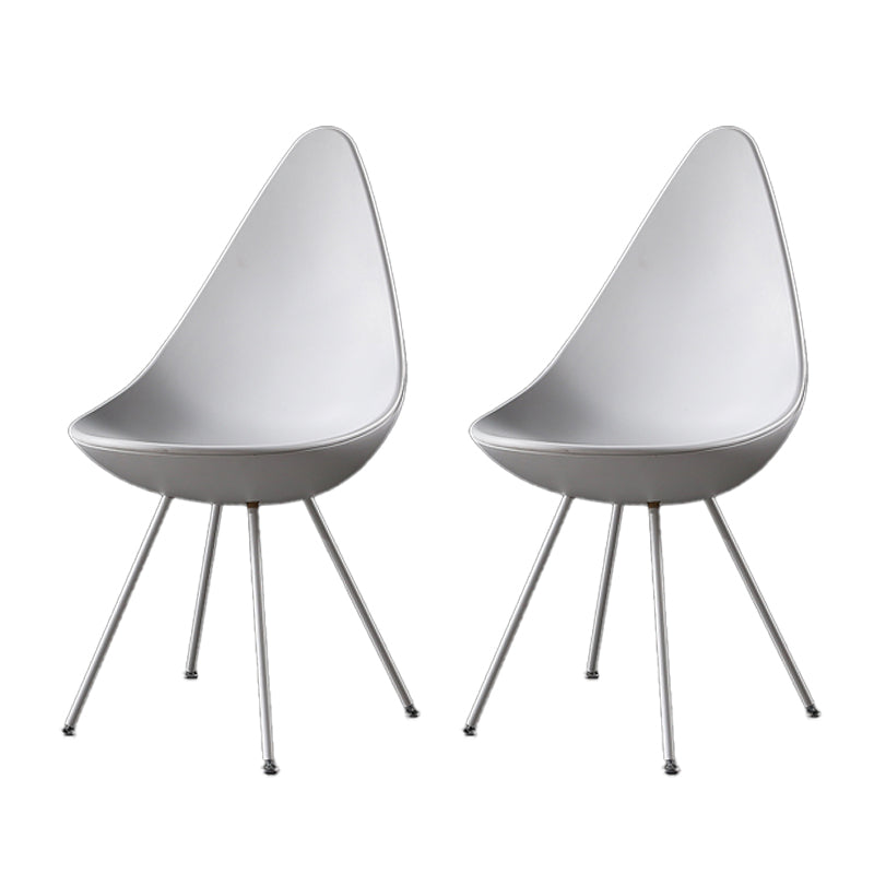 Sillas laterales sin brazos de estilo industrial, silla lateral con respaldo sólido de plástico para el hogar