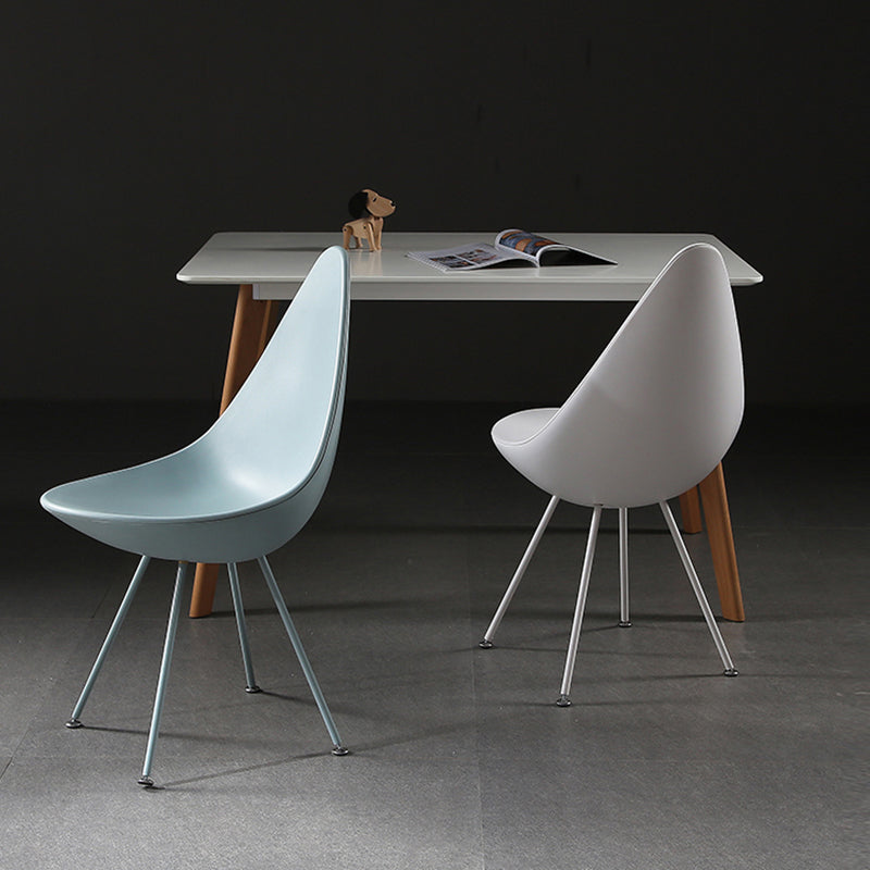 Sillas laterales sin brazos de estilo industrial, silla lateral con respaldo sólido de plástico para el hogar