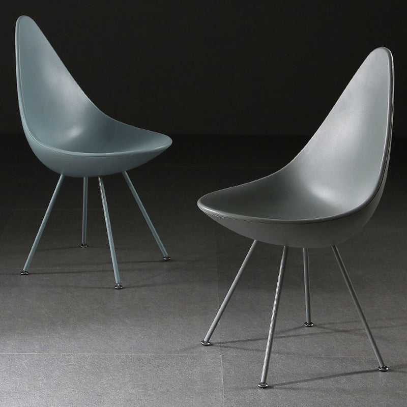 Sillas laterales sin brazos de estilo industrial, silla lateral con respaldo sólido de plástico para el hogar