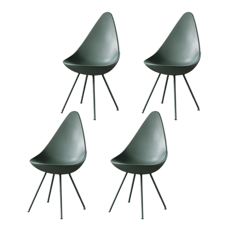 Sillas laterales sin brazos de estilo industrial, silla lateral con respaldo sólido de plástico para el hogar