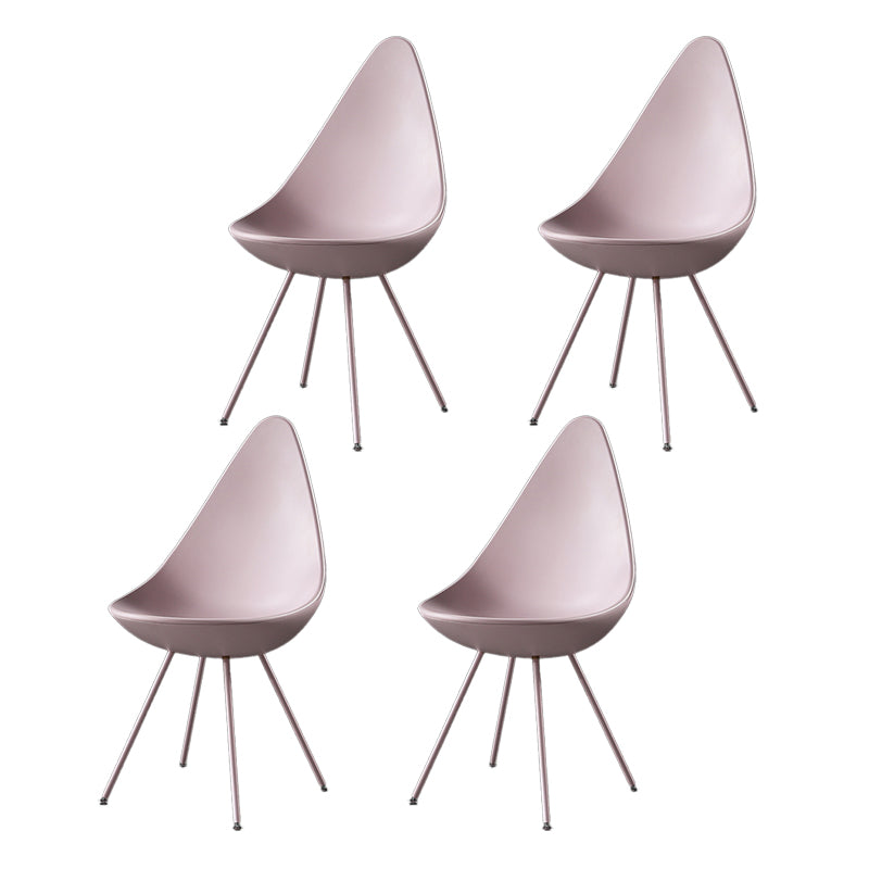 Sillas laterales sin brazos de estilo industrial, silla lateral con respaldo sólido de plástico para el hogar