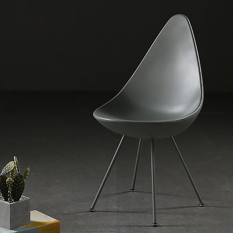 Sillas laterales sin brazos de estilo industrial, silla lateral con respaldo sólido de plástico para el hogar