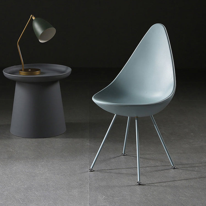 Sillas laterales sin brazos de estilo industrial, silla lateral con respaldo sólido de plástico para el hogar