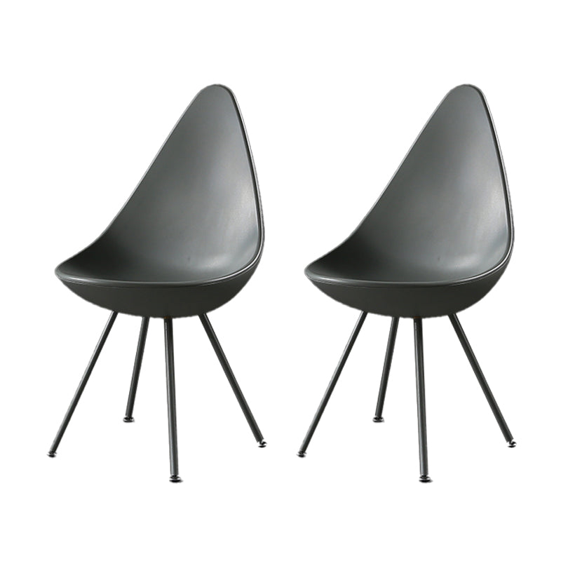 Sillas laterales sin brazos de estilo industrial, silla lateral con respaldo sólido de plástico para el hogar