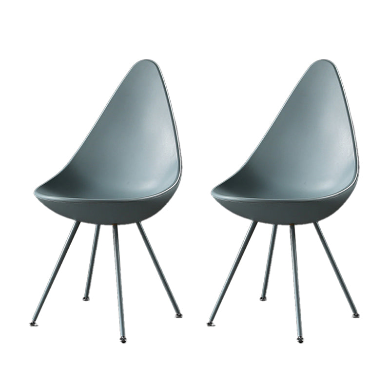 Sillas laterales sin brazos de estilo industrial, silla lateral con respaldo sólido de plástico para el hogar