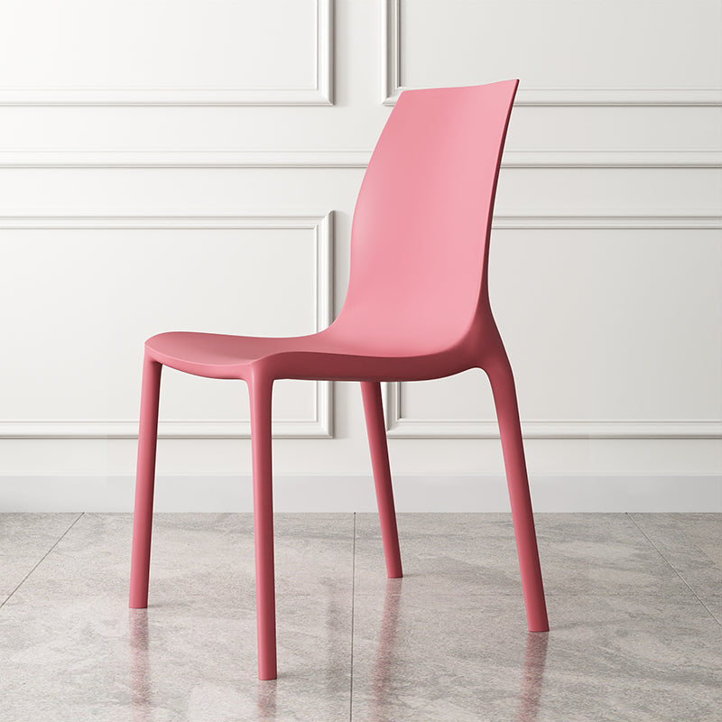Chaises de salle à manger sans bras empilables contemporaines, chaise à dossier solide pour usage domestique