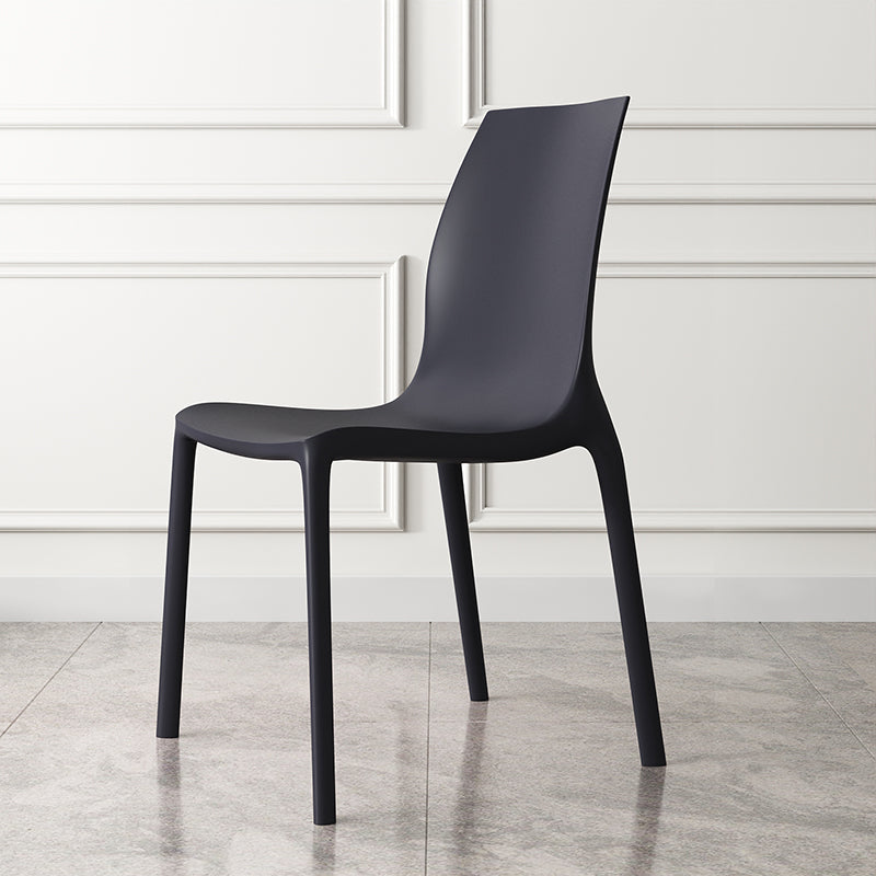 Sillas de comedor sin brazos apilables contemporáneas, silla con respaldo sólido para uso doméstico