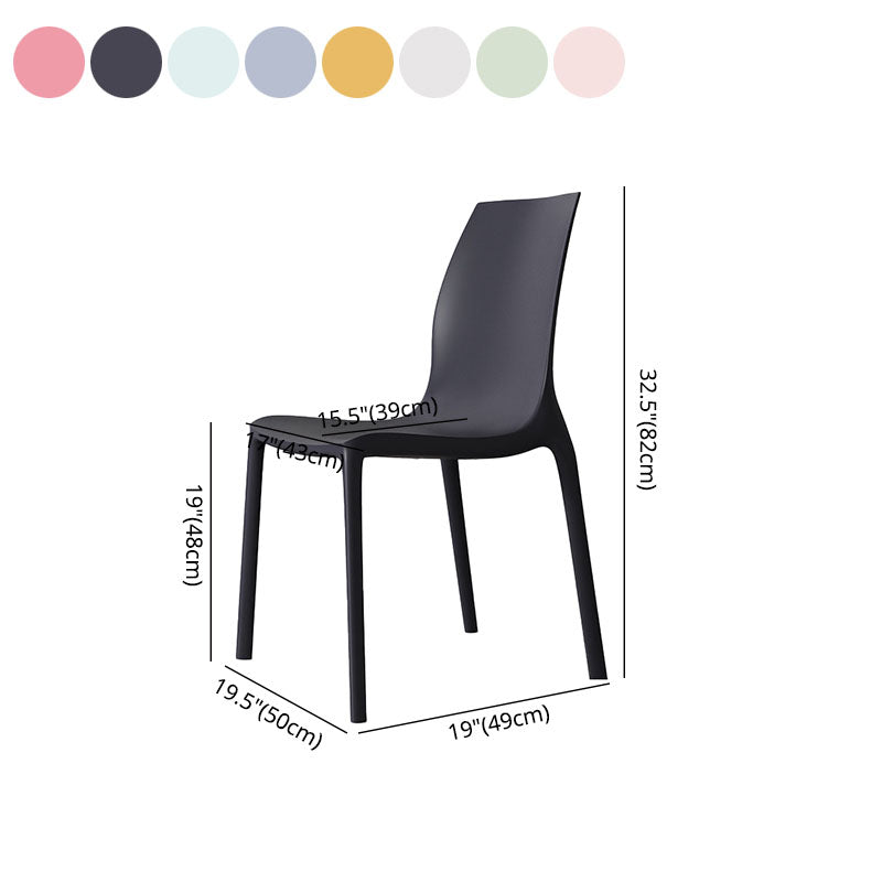Sillas de comedor sin brazos apilables contemporáneas, silla con respaldo sólido para uso doméstico