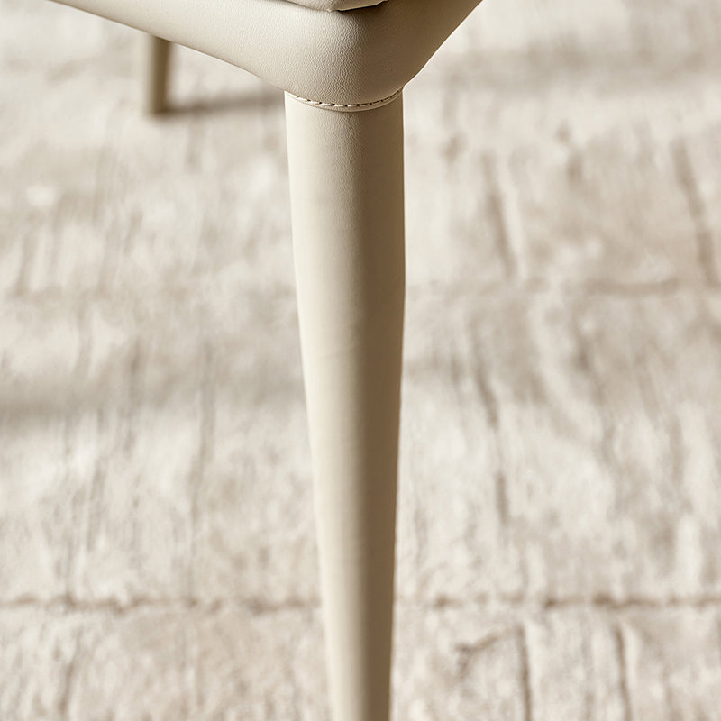 Sillas de comedor de cuero contemporáneas Silla de comedor con respaldo sólido sin brazos para cocina