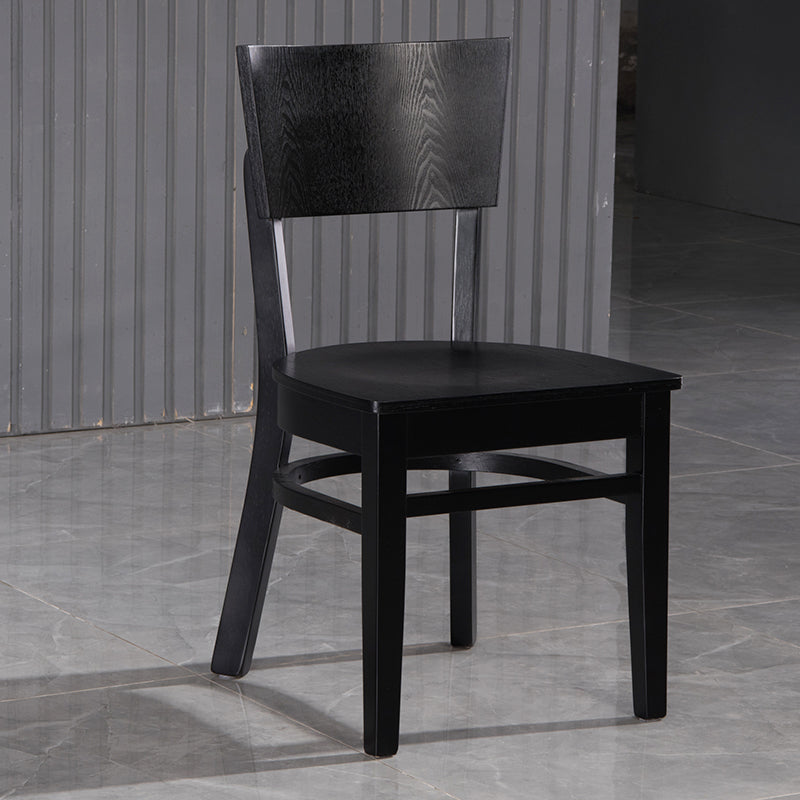 Silla lateral de comedor con respaldo abierto de estilo industrial, sillas laterales de madera sin brazos con patas