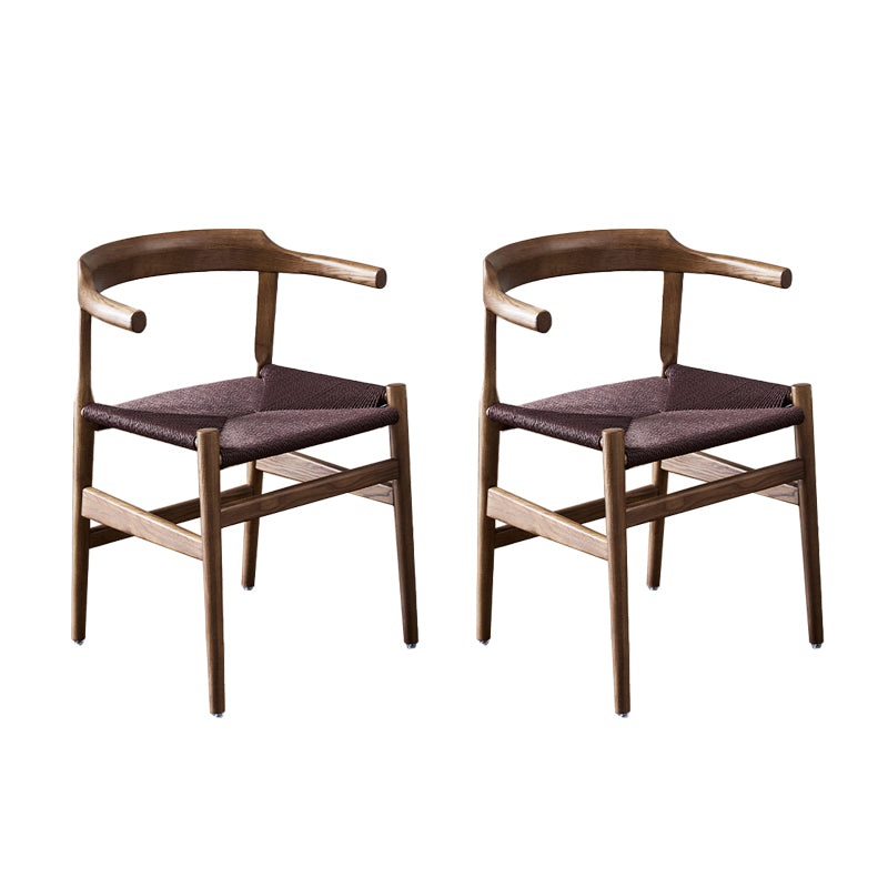 Fauteuils de salle à manger à bras de style moderne, fauteuils à dossier ouvert en frêne avec pieds en bois