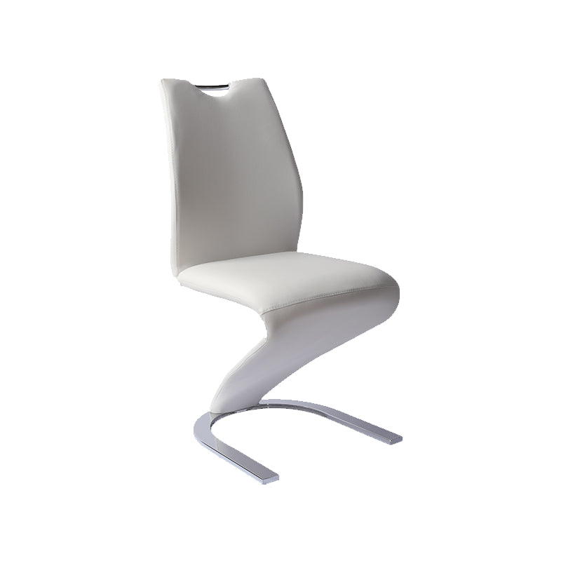 Chaise de salle à manger moderne en cuir PU, sans bras, en métal, pour utilisation au restaurant