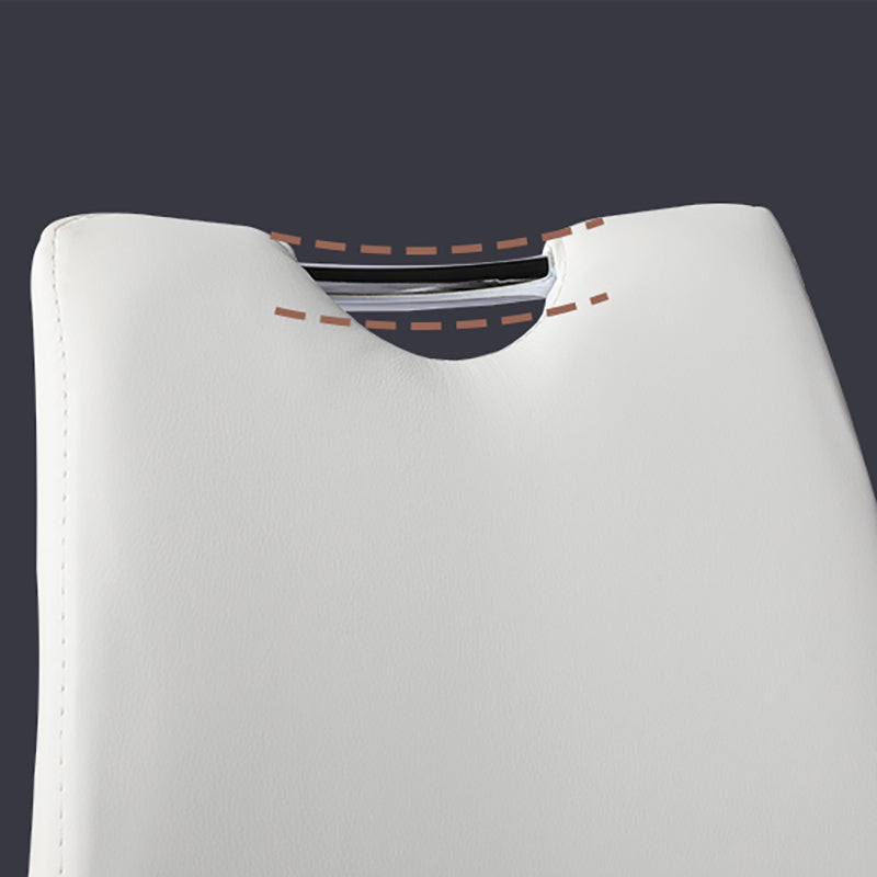 Silla de comedor de cuero PU moderna, sillas de comedor de metal sin brazos para uso en restaurantes