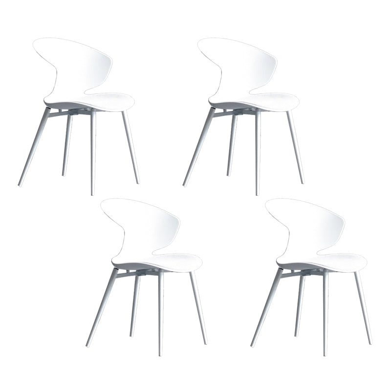 Sillas de comedor de estilo moderno, sillón lateral sin brazos con respaldo lateral de metal para cocina