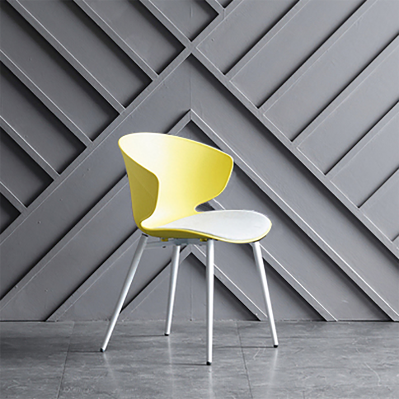 Sillas de comedor de estilo moderno, sillón lateral sin brazos con respaldo lateral de metal para cocina