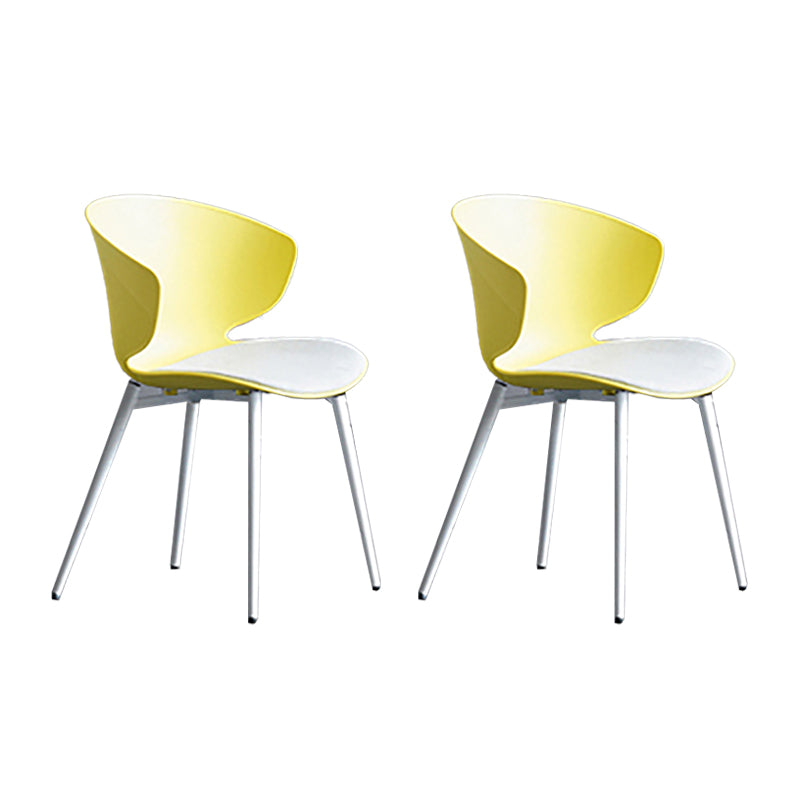 Sillas de comedor de estilo moderno, sillón lateral sin brazos con respaldo lateral de metal para cocina