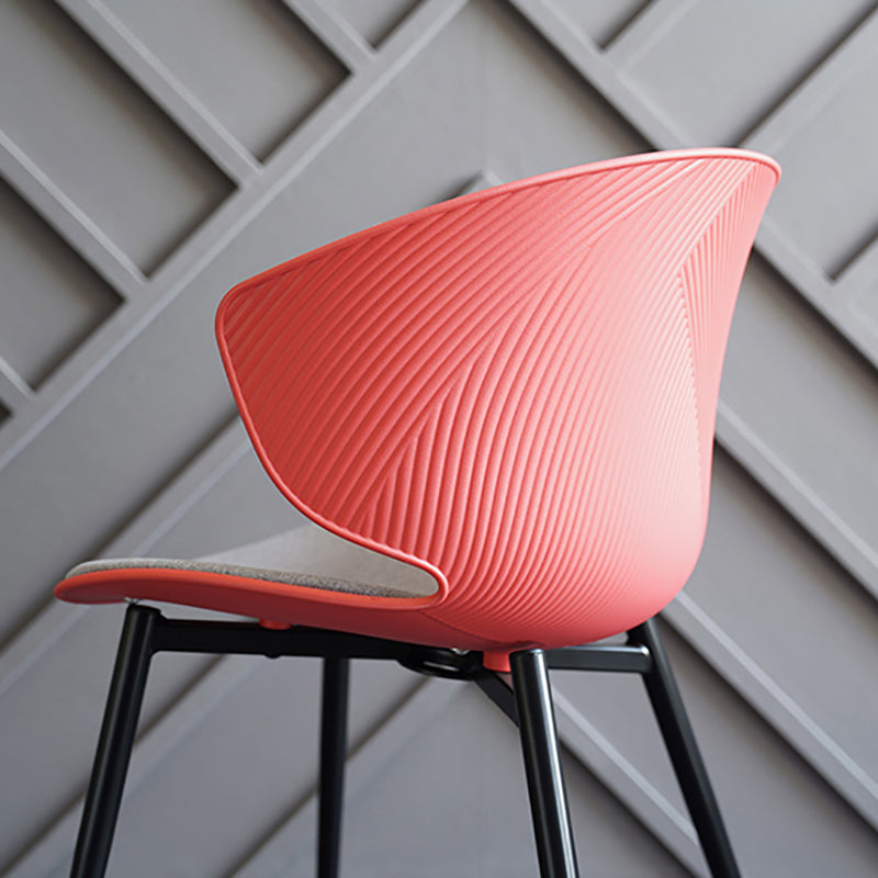 Sillas de comedor de estilo moderno, sillón lateral sin brazos con respaldo lateral de metal para cocina