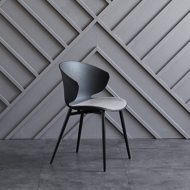 Chaises de salle à manger de style contemporain, chaise à oreilles latérale en métal sans accoudoirs pour cuisine