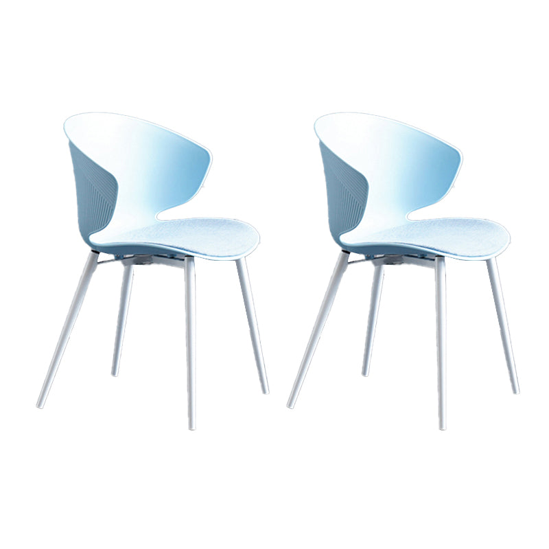Sillas de comedor de estilo moderno, sillón lateral sin brazos con respaldo lateral de metal para cocina