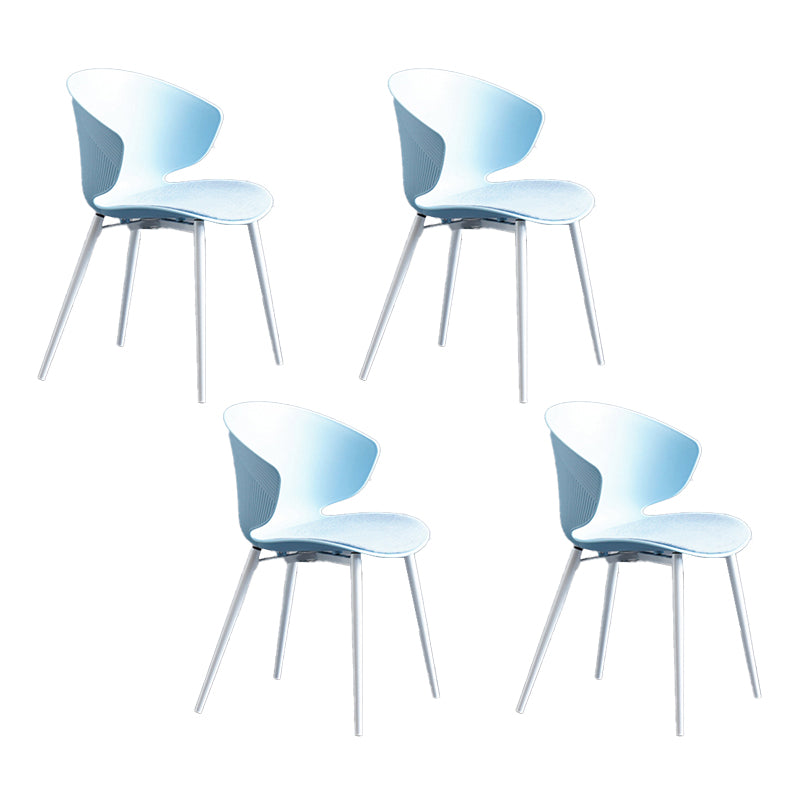 Sillas de comedor de estilo moderno, sillón lateral sin brazos con respaldo lateral de metal para cocina