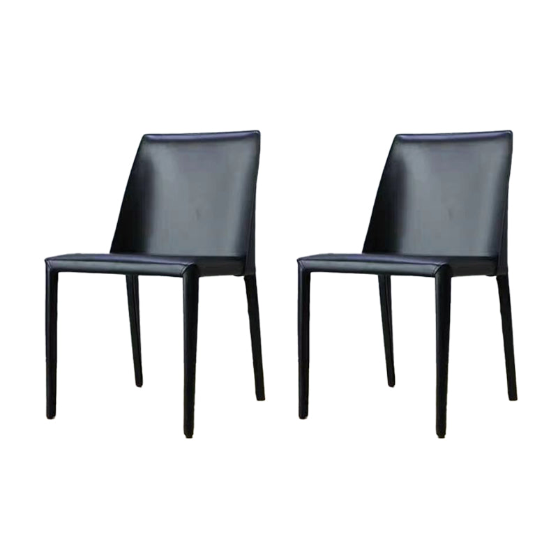 Designer Style Restaurant Parsons Chair Leather Matte Finish Dining Chair