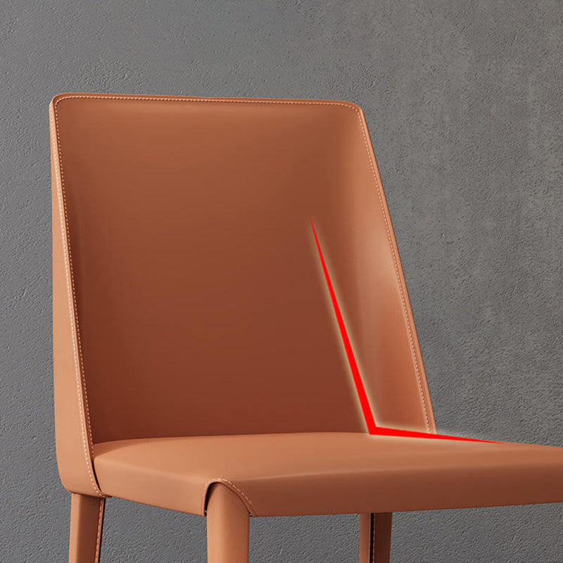 Silla Parsons de restaurante estilo diseñador, silla de comedor con acabado mate de cuero