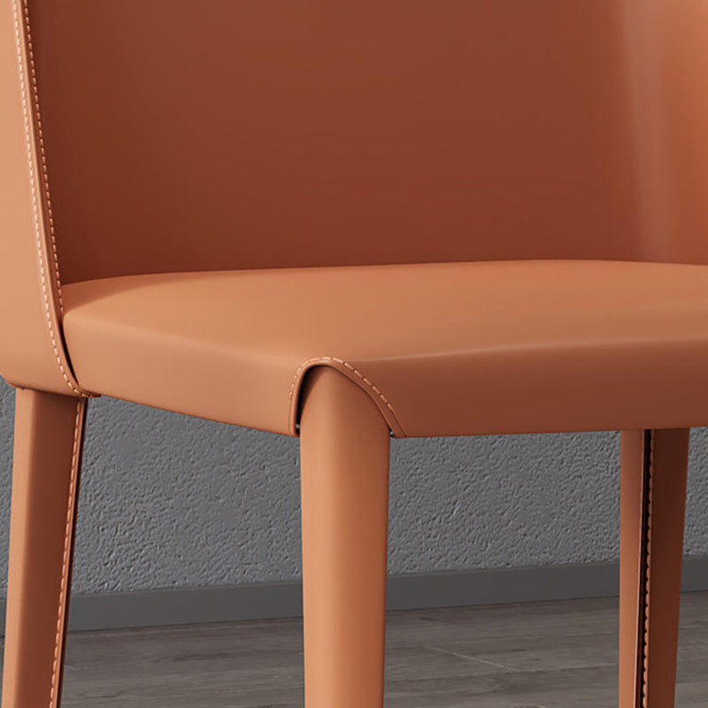 Silla Parsons de restaurante estilo diseñador, silla de comedor con acabado mate de cuero