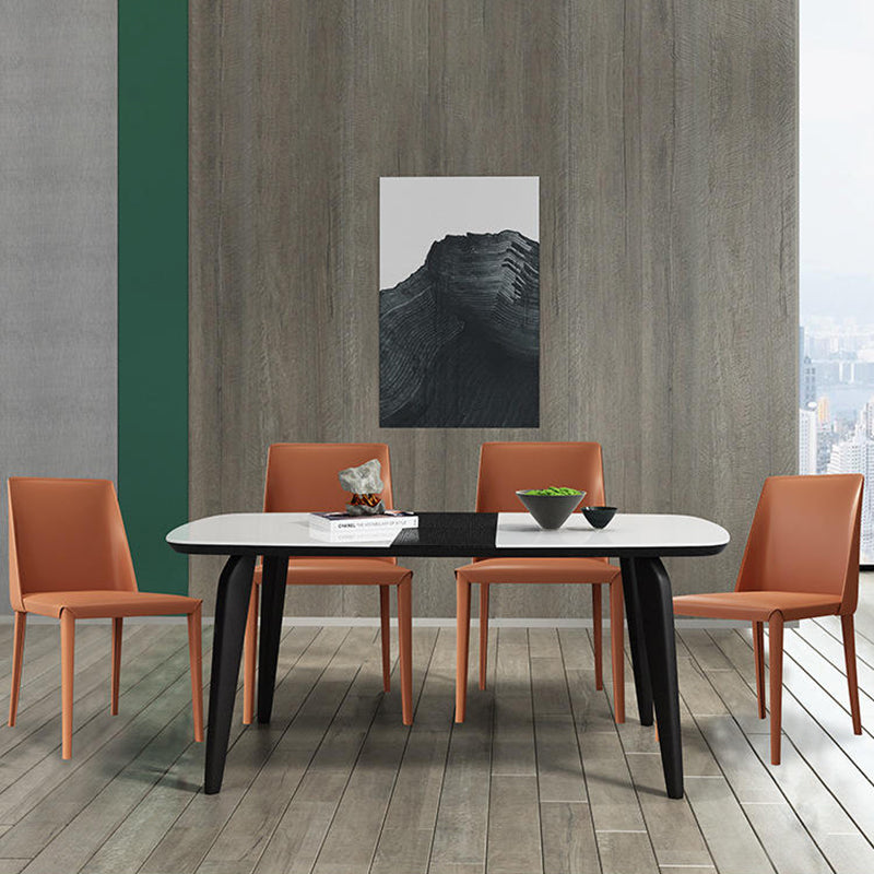 Silla Parsons de restaurante estilo diseñador, silla de comedor con acabado mate de cuero