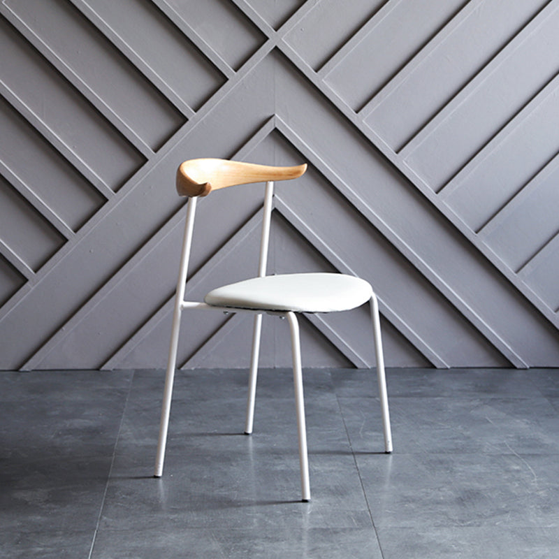 Chaises de salle à manger de style moderne, chaises latérales à dossier ouvert sans accoudoirs avec pieds en métal pour la cuisine