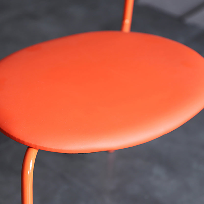 Sillas de comedor de estilo moderno, sillas laterales sin brazos con respaldo abierto y patas de metal para cocina