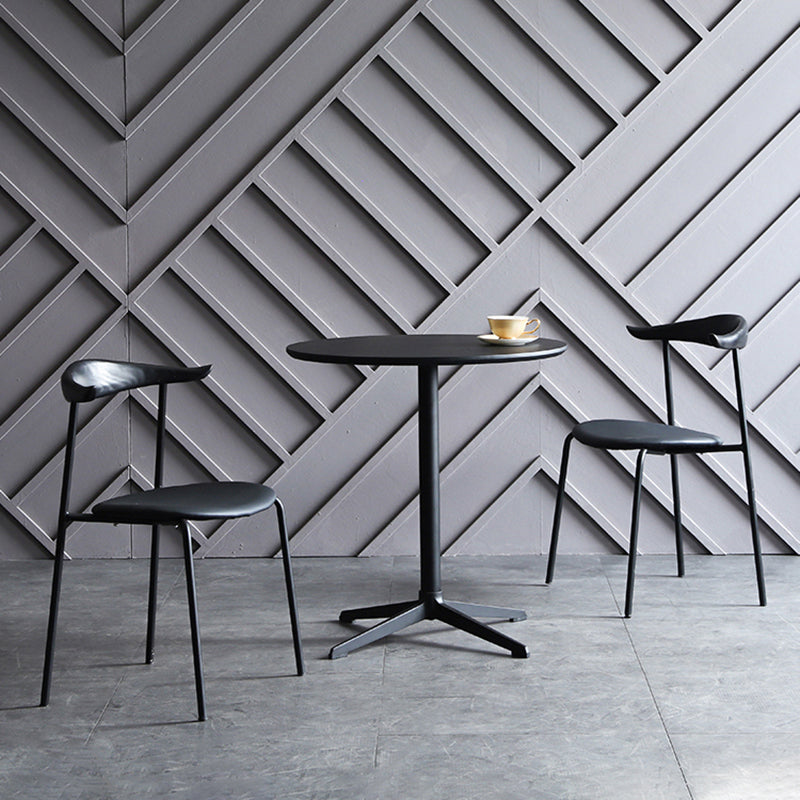 Sillas de comedor de estilo moderno, sillas laterales sin brazos con respaldo abierto y patas de metal para cocina