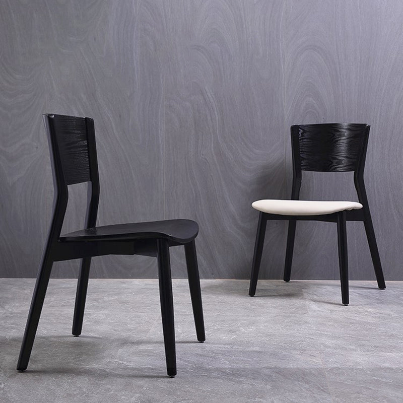 Silla lateral de comedor con respaldo abierto de estilo industrial, sillas de comedor laterales de madera para cocina