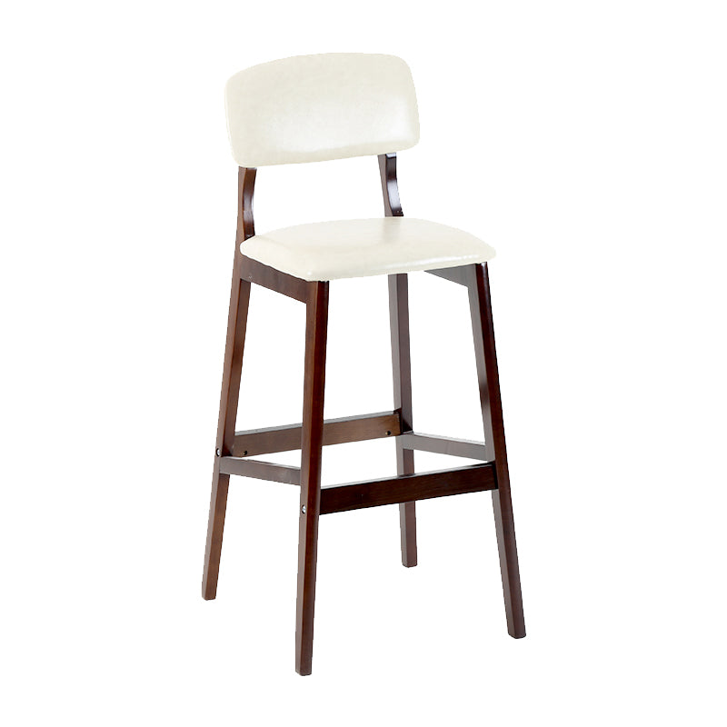 Taburete de bar contemporáneo con respaldo, taburete de bar de madera espresso con reposapiés