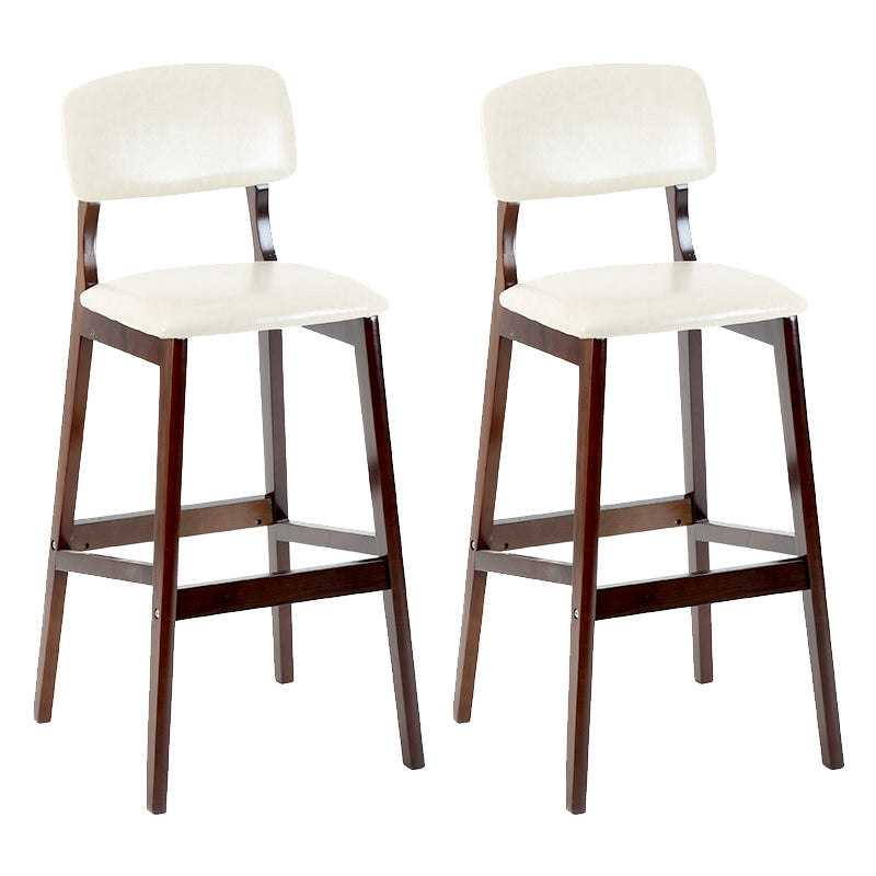 Taburete de bar contemporáneo con respaldo, taburete de bar de madera espresso con reposapiés