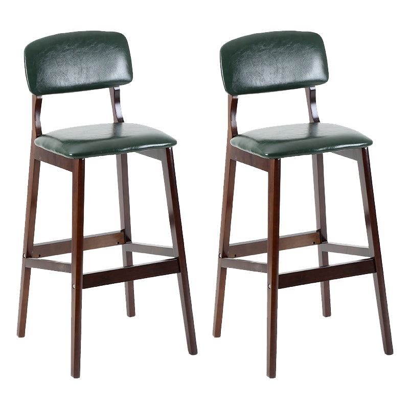Taburete de bar contemporáneo con respaldo, taburete de bar de madera espresso con reposapiés