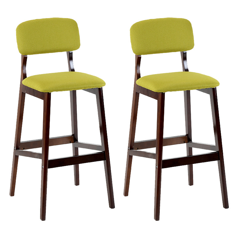 Taburete de bar contemporáneo con respaldo, taburete de bar de madera espresso con reposapiés