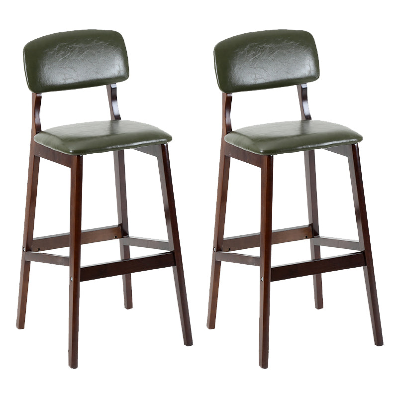 Taburete de bar contemporáneo con respaldo, taburete de bar de madera espresso con reposapiés