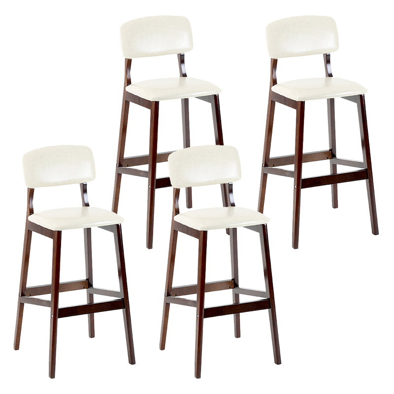 Taburete de bar contemporáneo con respaldo, taburete de bar de madera espresso con reposapiés