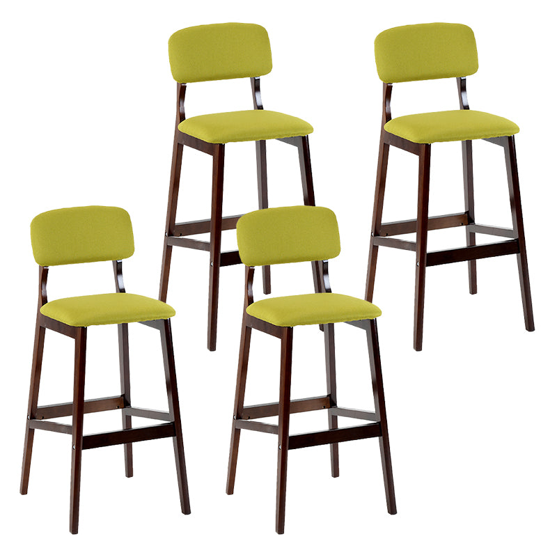 Taburete de bar contemporáneo con respaldo, taburete de bar de madera espresso con reposapiés