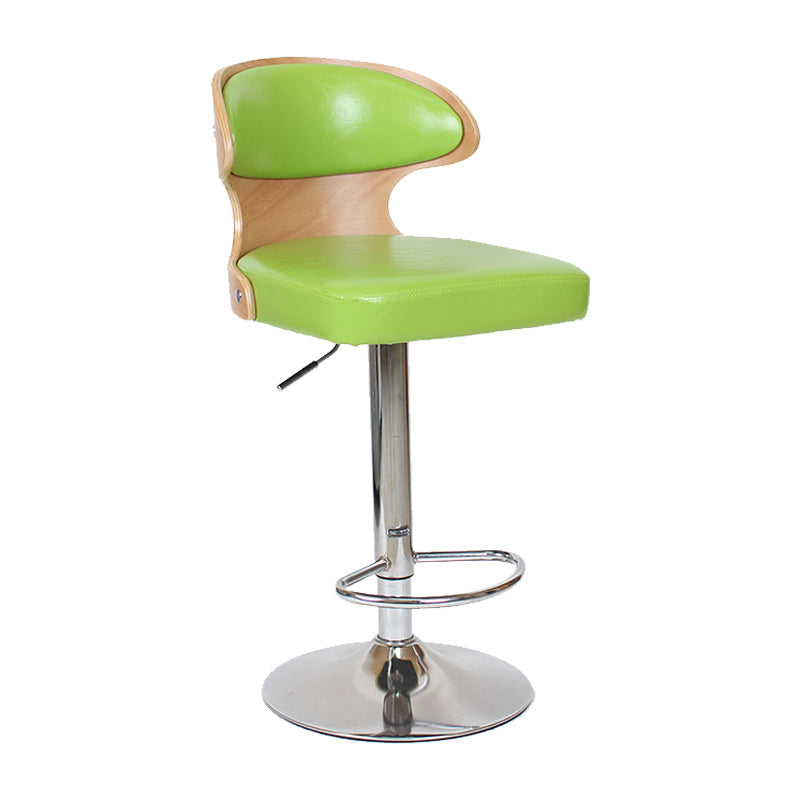 Modern Backrest Liftable Stool Steel Household Bar Stool with Cushion and Pedal
