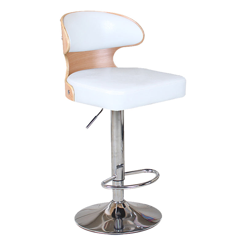 Modern Backrest Liftable Stool Steel Household Bar Stool with Cushion and Pedal