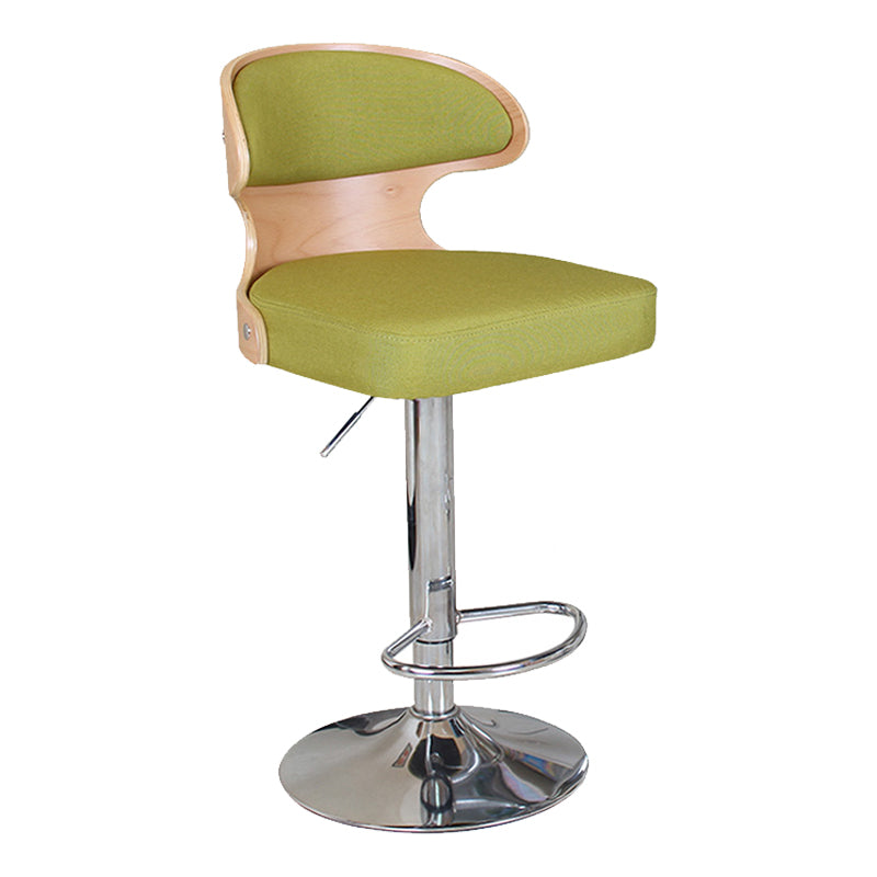 Modern Backrest Liftable Stool Steel Household Bar Stool with Cushion and Pedal