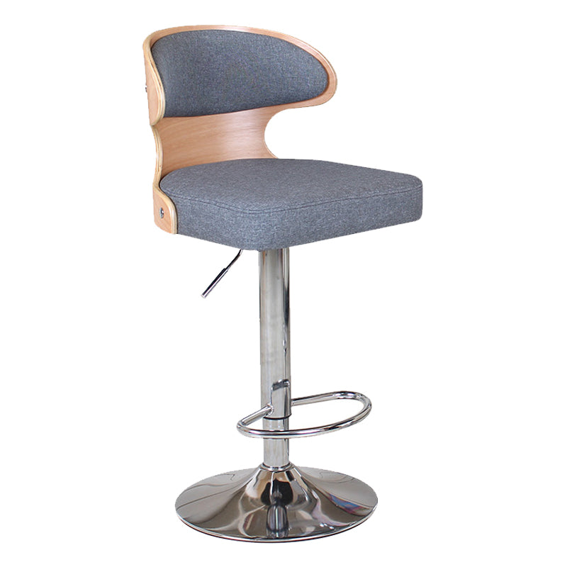 Modern Backrest Liftable Stool Steel Household Bar Stool with Cushion and Pedal