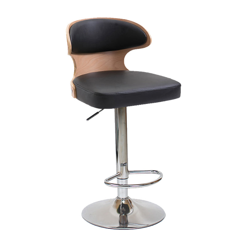 Modern Backrest Liftable Stool Steel Household Bar Stool with Cushion and Pedal