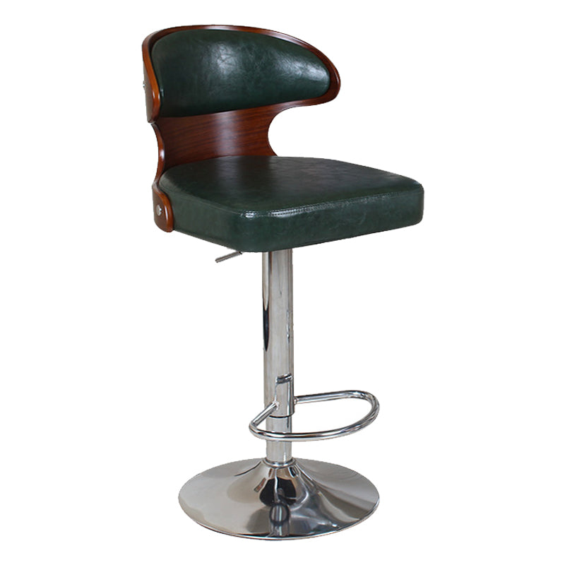 Modern Backrest Liftable Stool Steel Household Bar Stool with Cushion and Pedal