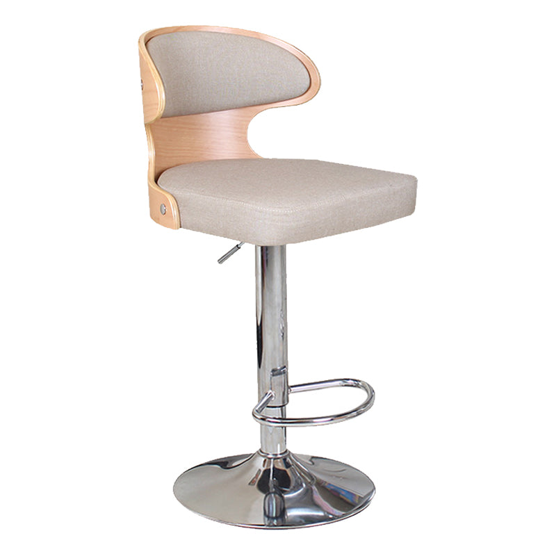 Modern Backrest Liftable Stool Steel Household Bar Stool with Cushion and Pedal