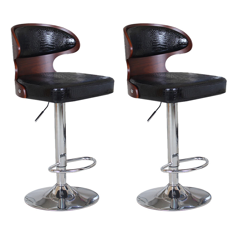 Modern Backrest Liftable Stool Steel Household Bar Stool with Cushion and Pedal