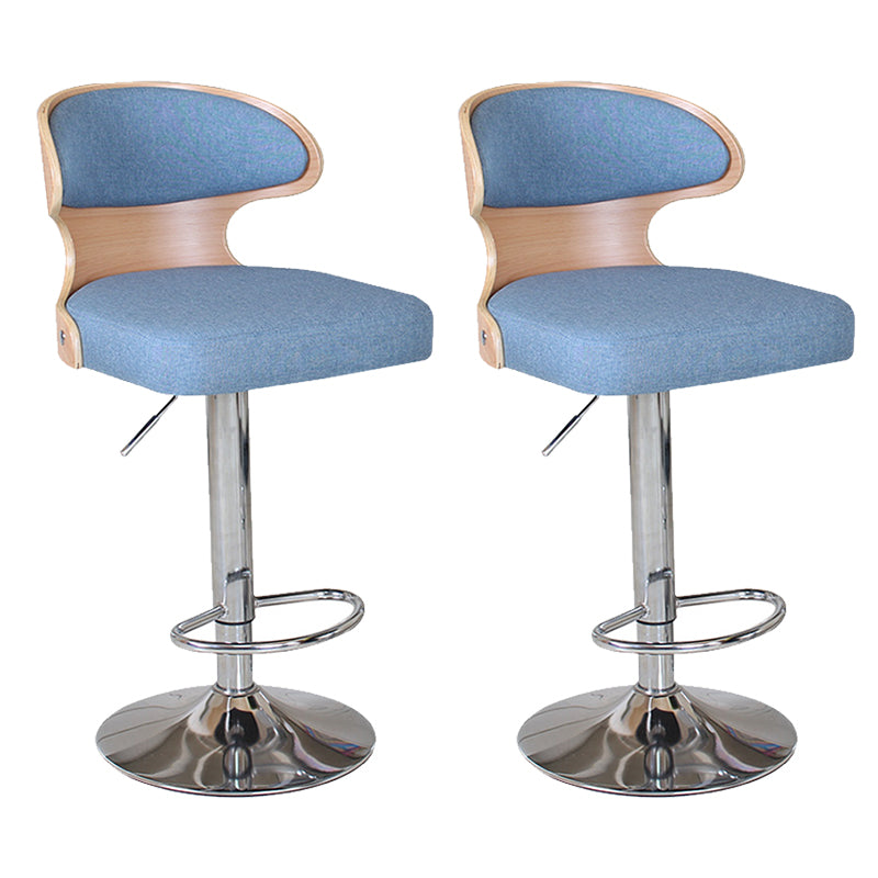 Modern Backrest Liftable Stool Steel Household Bar Stool with Cushion and Pedal